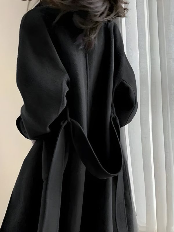 Dark Academia Belted Long Coat