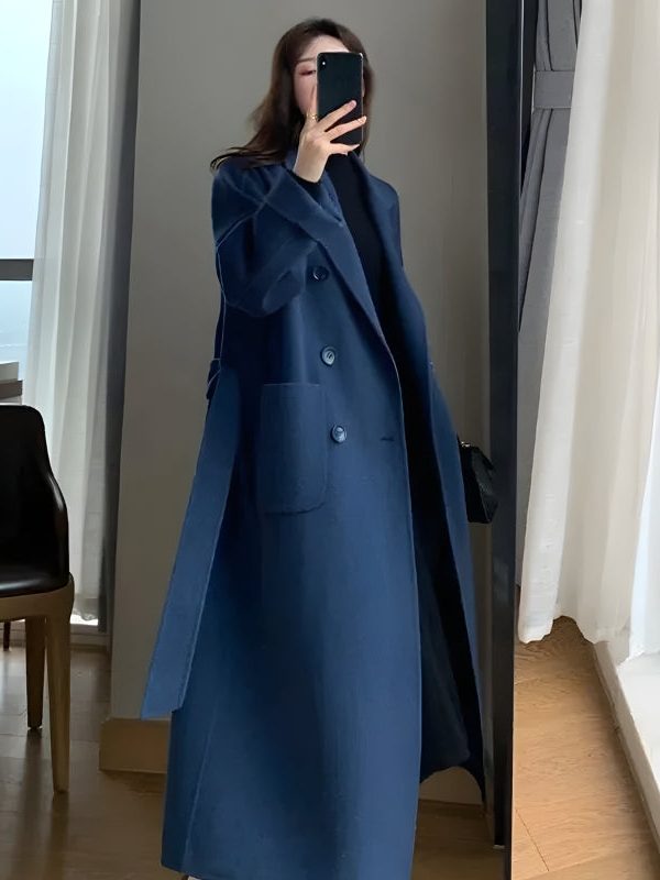 Dark Academia Belted Long Coat