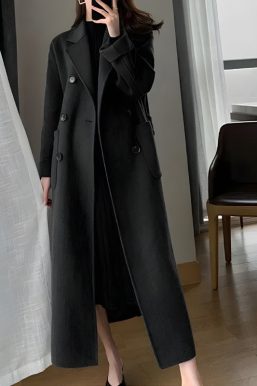 Dark Academia Belted Long Coat
