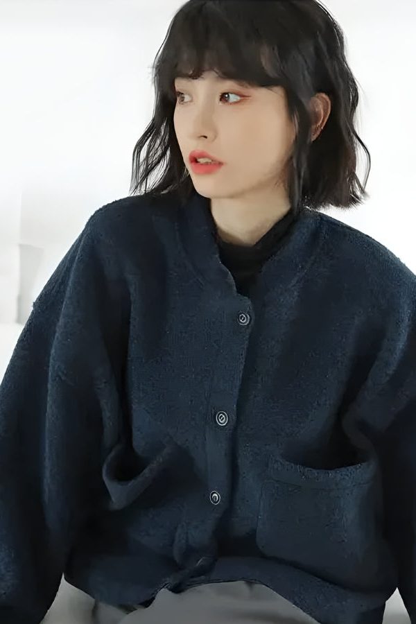 Dark Academia Button Up Pockets Cardigan