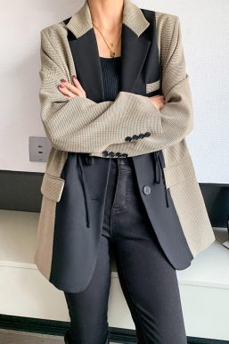 Dark Academia Double Color Blazer