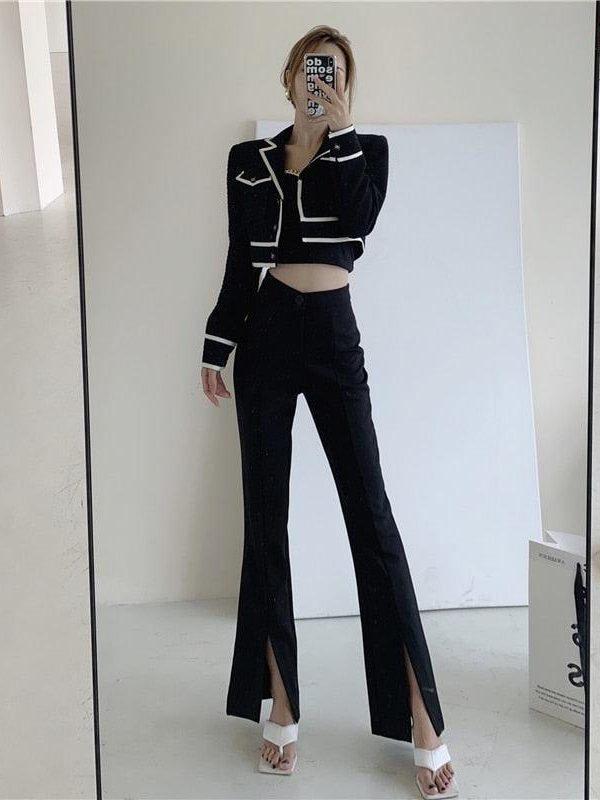 Dark Academia Hem Split Pants