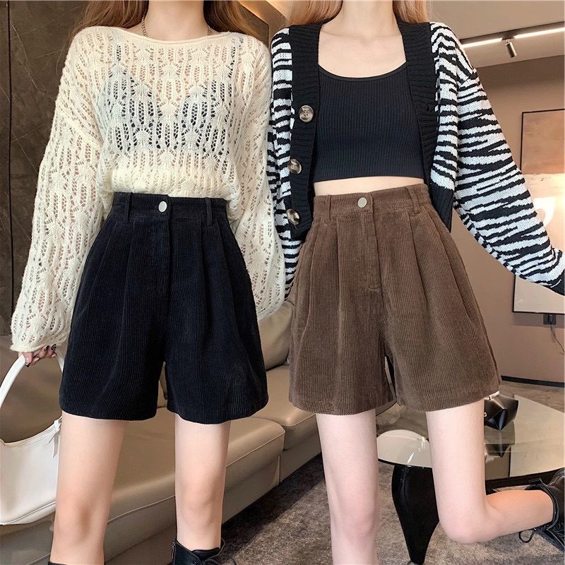 Dark Academia High Waist Corduroy Shorts Dark Academia High Waist Corduroy Shorts