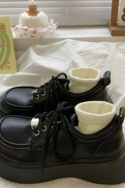 Dark Academia Lace Up Mary Jane Shoes