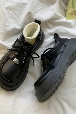 Dark Academia Lace Up Mary Jane Shoes