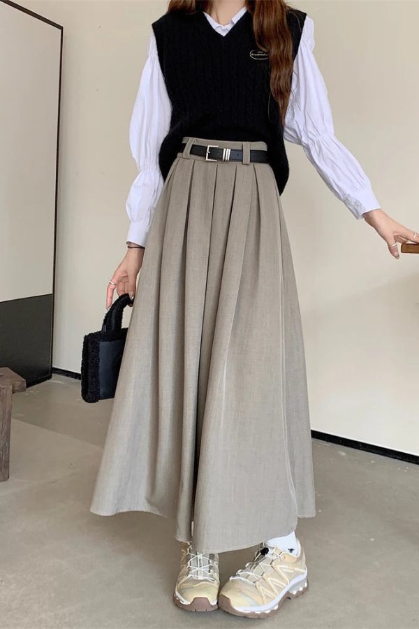Dark Academia Midi Skirt