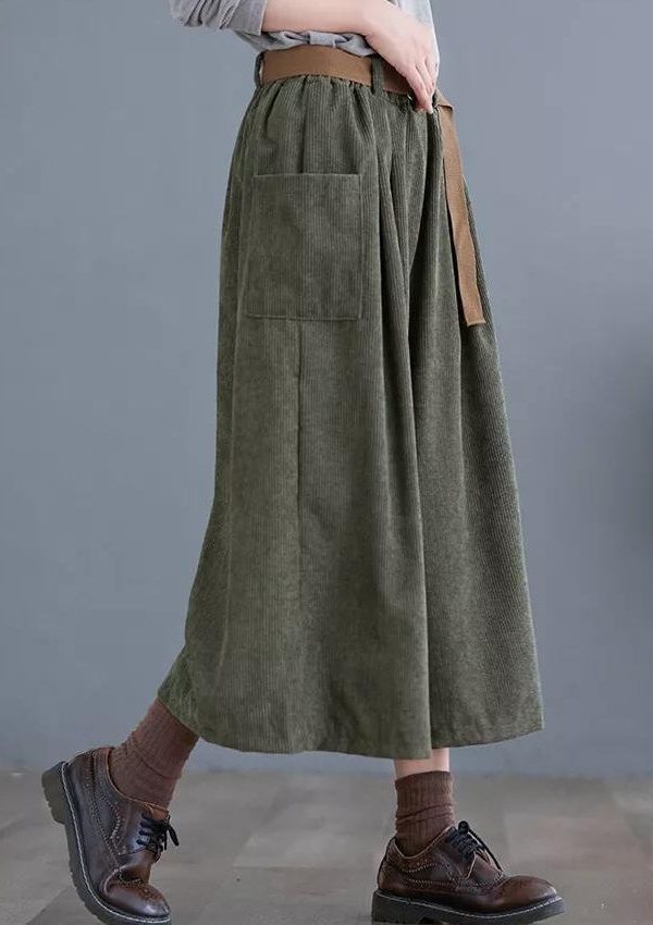 Dark Academia Wide Leg Corduroy Pants