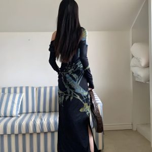 Dark Fairy One Shoulder Maxi Dress