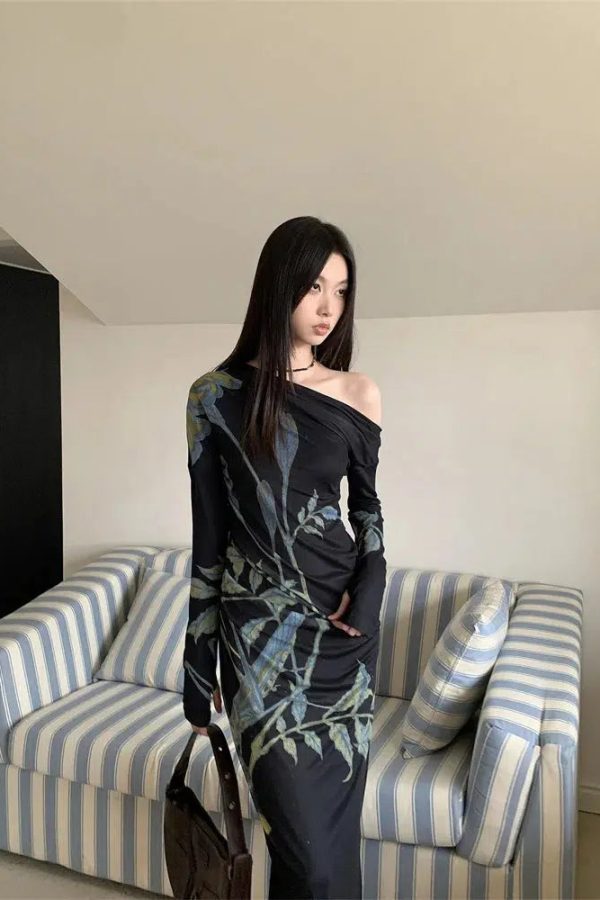 Dark Fairy One Shoulder Maxi Dress