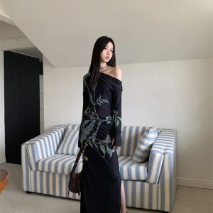 Dark Fairy One Shoulder Maxi Dress