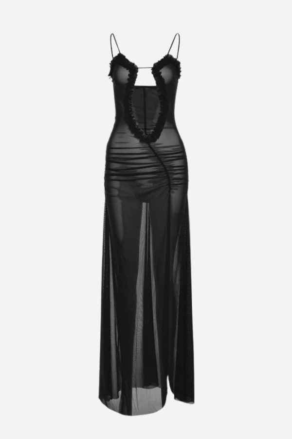 Deep Plunge Slit Maxi Dress