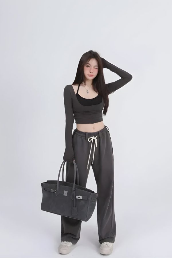 Deep Scoop Neck Two Piece Set Top