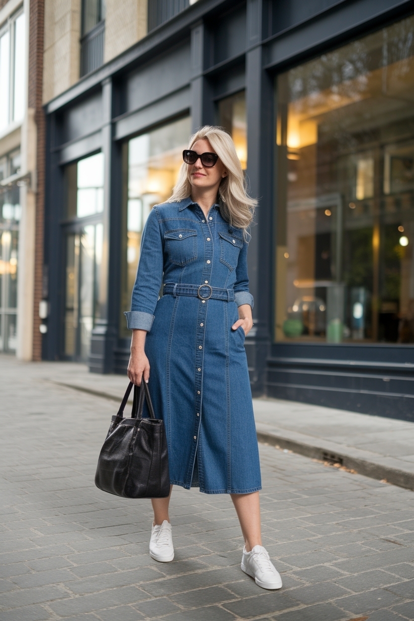 Denim Dress Outfit Ideas Casual for Everyday Wear outfit idea