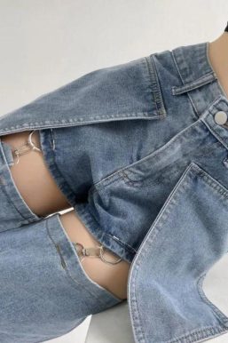 Detachable Straight Leg Jeans