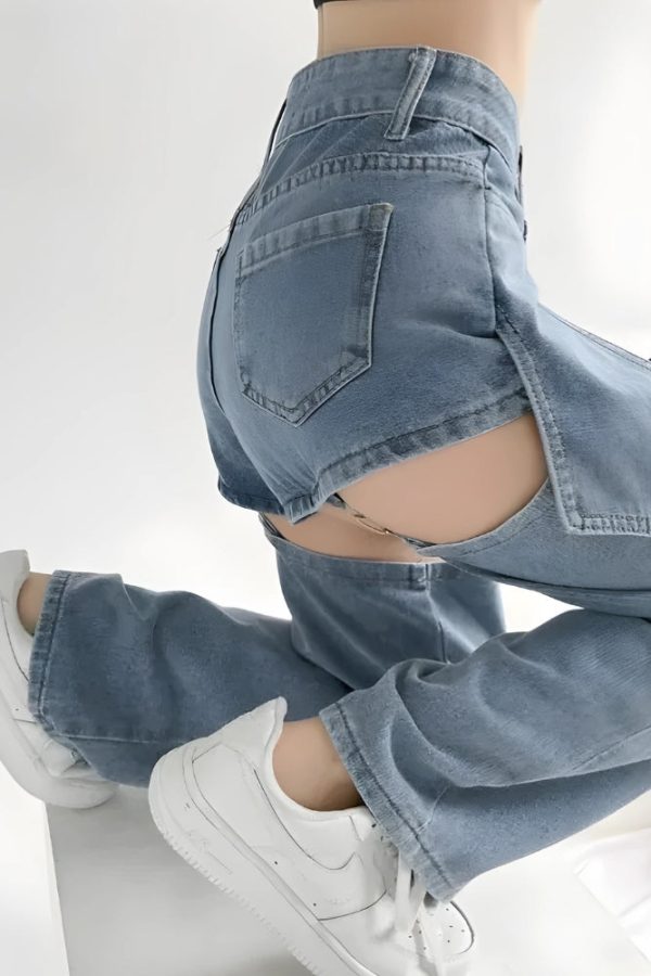 Detachable Straight Leg Jeans