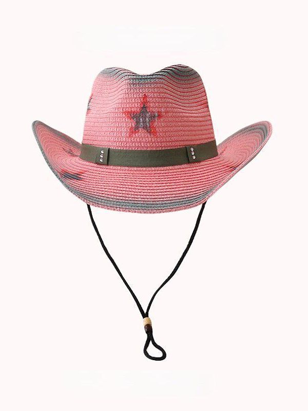 Disco Cowgirl Adjustable Star Printed Hat