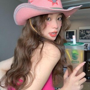 Disco Cowgirl Adjustable Star Printed Hat