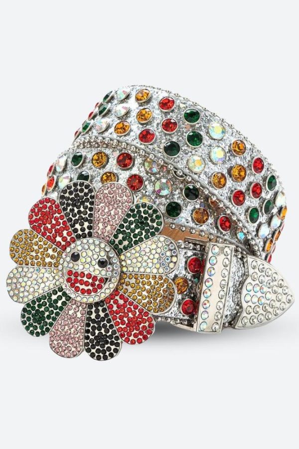 Disco Cowgirl Flower Buckle Belt