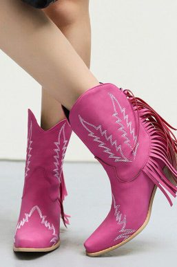 Disco Cowgirl Fringe Ankle Boots