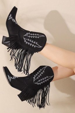 Disco Cowgirl Fringe Ankle Boots