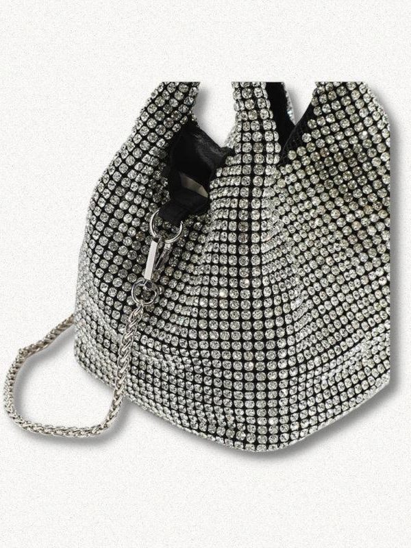 Disco Cowgirl Silver Rhinestone Handbag