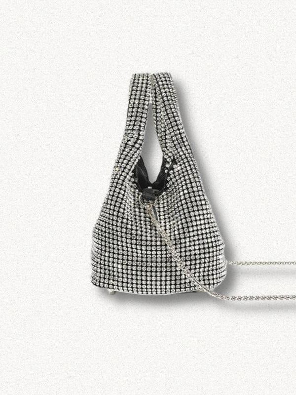 Disco Cowgirl Silver Rhinestone Handbag