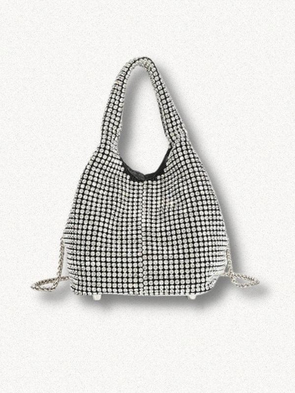 Disco Cowgirl Silver Rhinestone Handbag