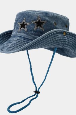 Disco Cowgirl Star Printed Denim Hat