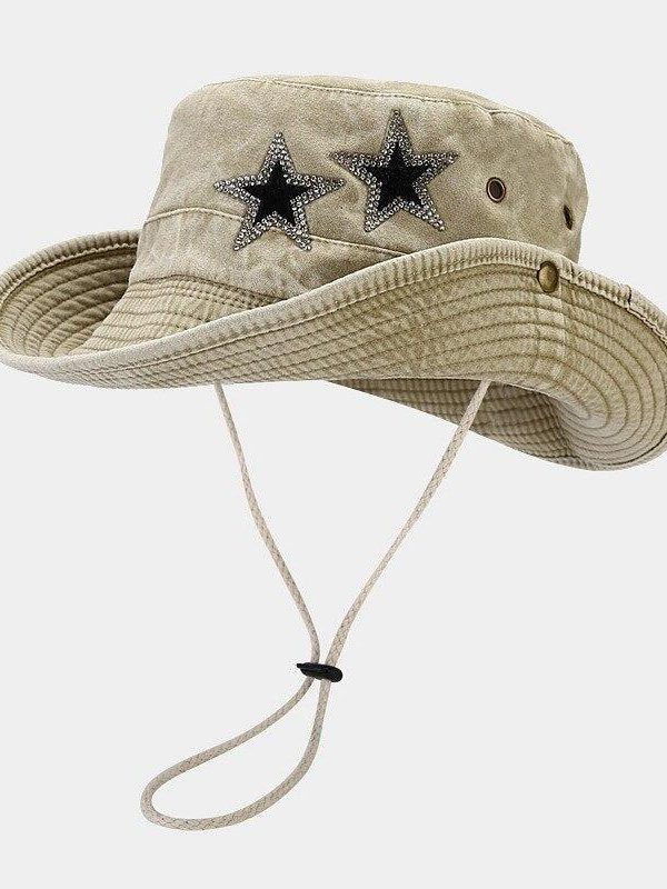Disco Cowgirl Star Printed Denim Hat