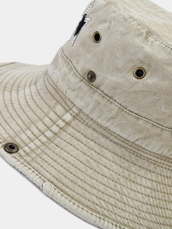 Disco Cowgirl Star Printed Denim Hat