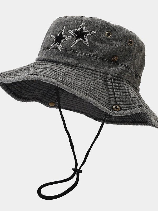 Disco Cowgirl Star Printed Denim Hat