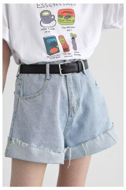 Distressed and Slit Jean Shorts