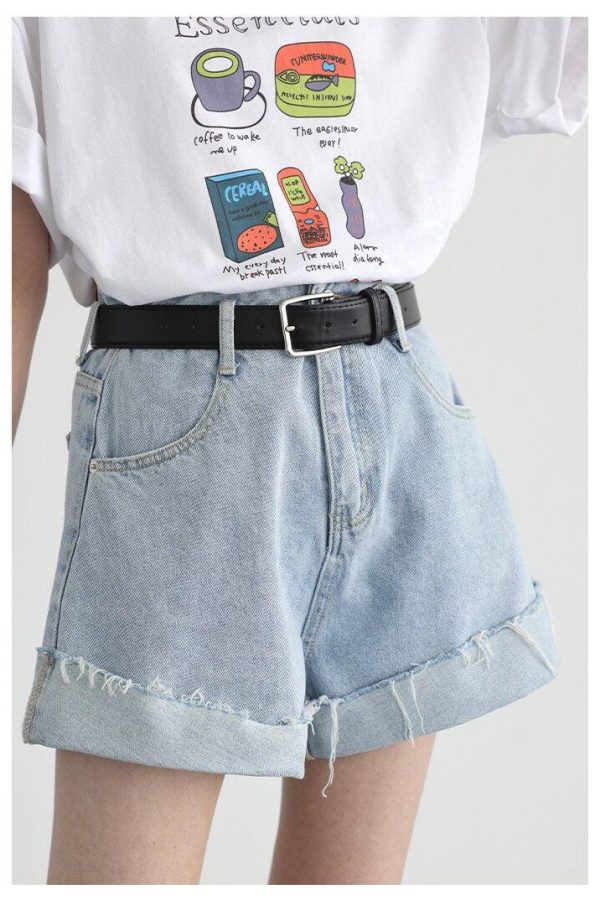 Distressed and Slit Jean Shorts