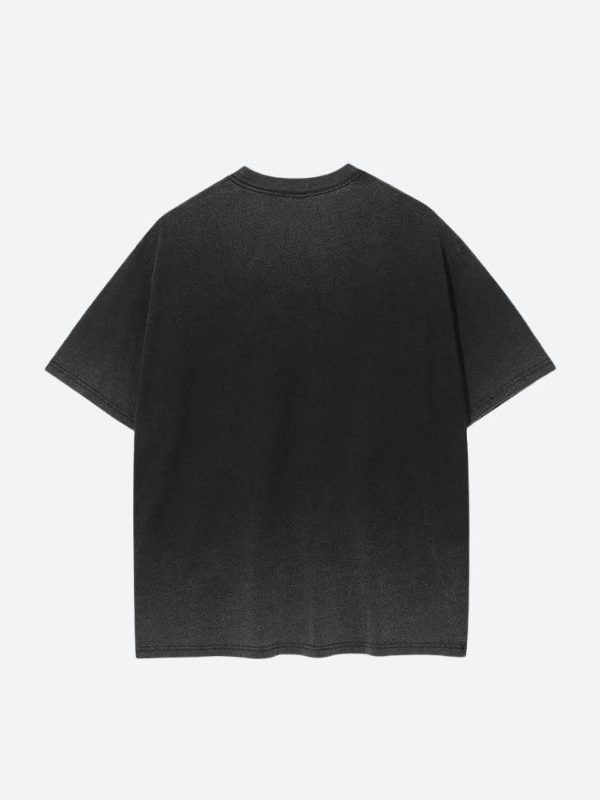 Distressed Green Human Figure Printed Tee