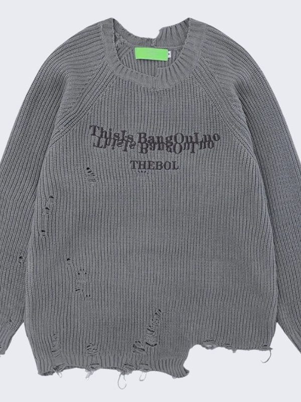 Distressed Knit Sweater