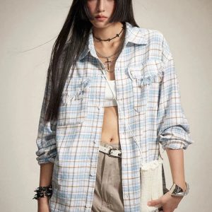 Distressed Plaid Shirt