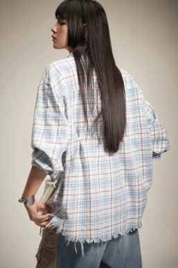 Distressed Plaid Shirt