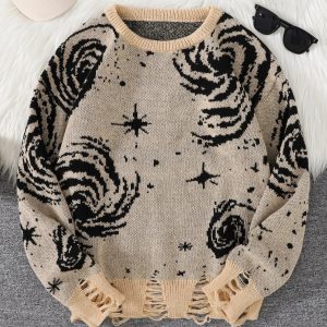 Distressed Pullover Sweater