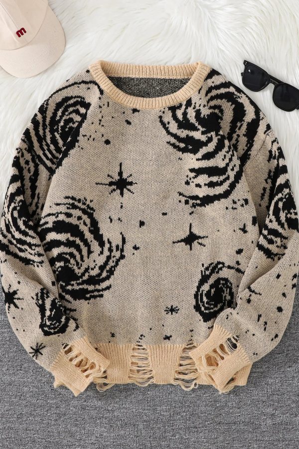 Distressed Pullover Sweater