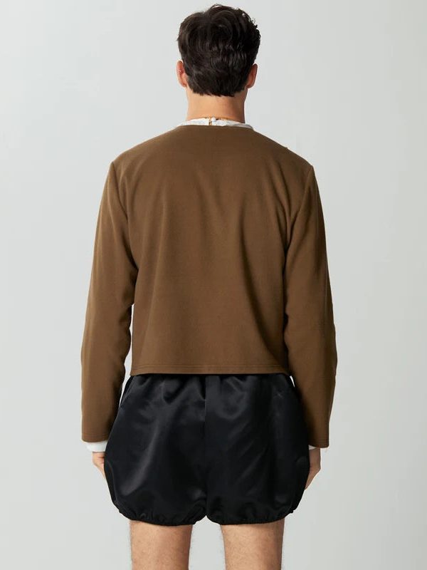 Double Breasted O-Neck Jacket