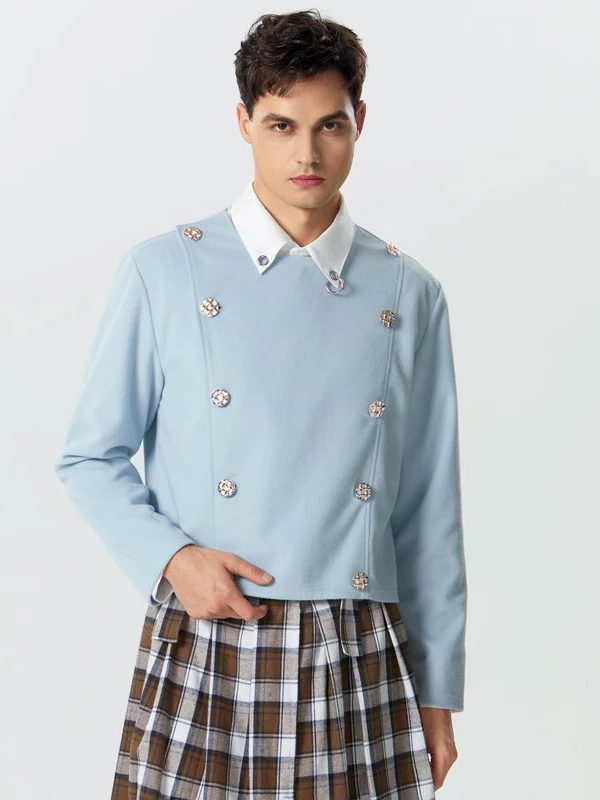 Double Breasted O-Neck Jacket