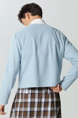 Double Breasted O-Neck Jacket