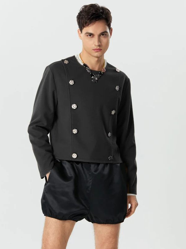 Double Breasted O-Neck Jacket