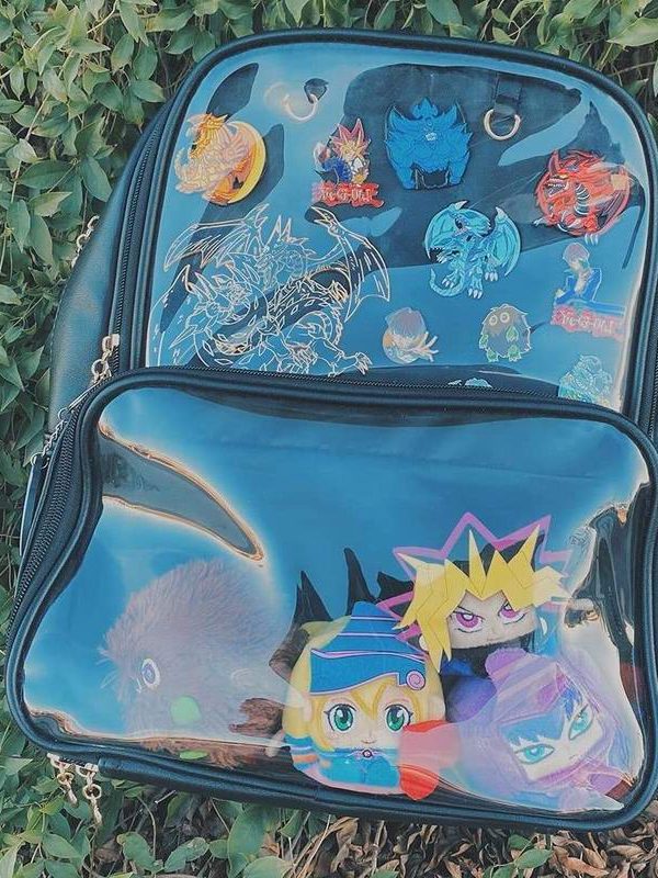 Double Window Candy PU Leather Backpack