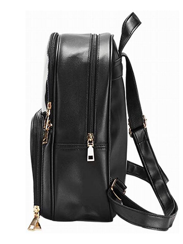 Double Window Candy PU Leather Backpack