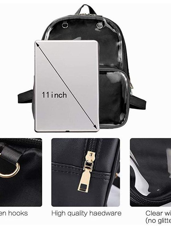 Double Window Candy PU Leather Backpack