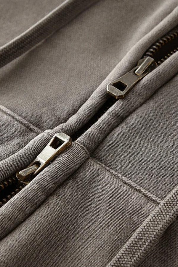 Double Zip-Up Cropped Hoodie