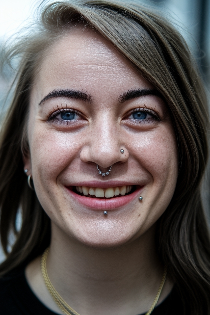 Double Nose Piercing with Septum: A Guide to Styling outfit idea
