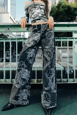 Dragon Printed Jeans
