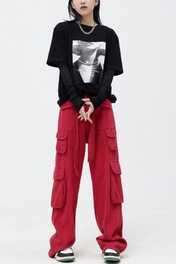 Drawstring Belt Cargo Pants